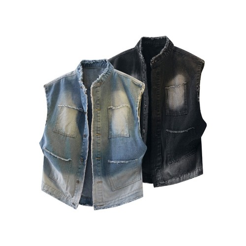 Rétro affliggere jeans gilet - affliggere,