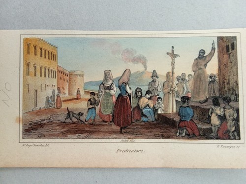 Incisione colore 1850 napoli - 1850,