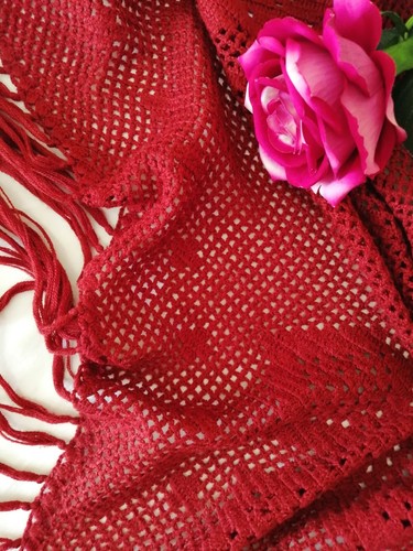 Scialle crochet vintage - scialle,