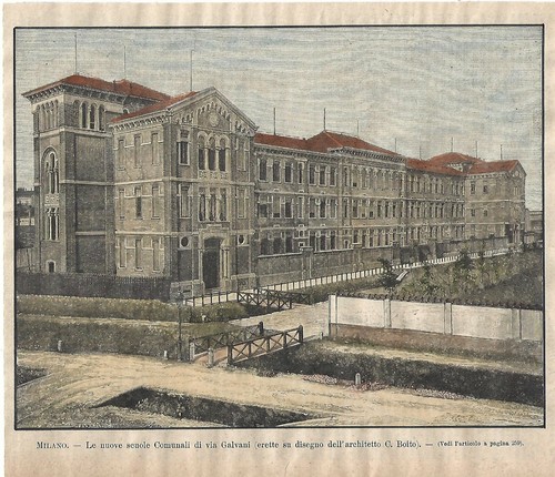 Stampa antica milano scuole - milano,