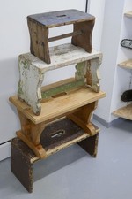 Vecchi sgabelli legno - 4,