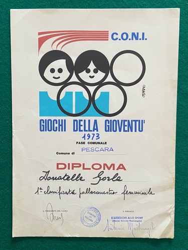 Diploma coni giochi della - coni,
