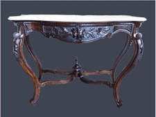 CONSOLE IN NOCE PIANO MARMO LUIGI FILIPPO ORIGINALE EPOCA XIX SECOLO RESTAURATA