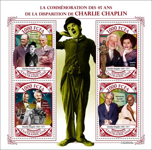 Francobolli charlie chaplin - charlie,