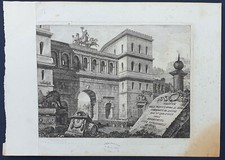 stampa antica Ricciardelli Roma 1832 frontespizio porte e mura di roma