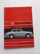 Alfa Romeo 2000 GT Veloce 1971 manuale uso manutenzione libretto originale