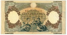 5000 LIRE CAMPIONE SPECIMEN CAPRANESI REP. MARINARE REGINE MARE 17/01/1947 qBB