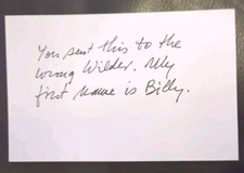 AUTOGRAFO BILLY WILDER SU SCHEDA GENE - REGISTA VIALE TRAMONTO FIAMMA PECCATO