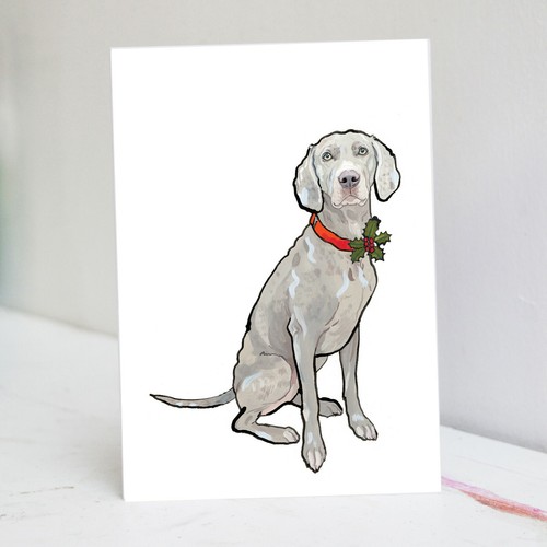 Biglietto natale weimaraner - biglietto,