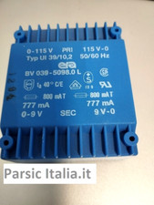 TRASFORMATORE INCAPSULATO DA C.S. Doppio Primario 0-115V Doppio Secondario 0-9V