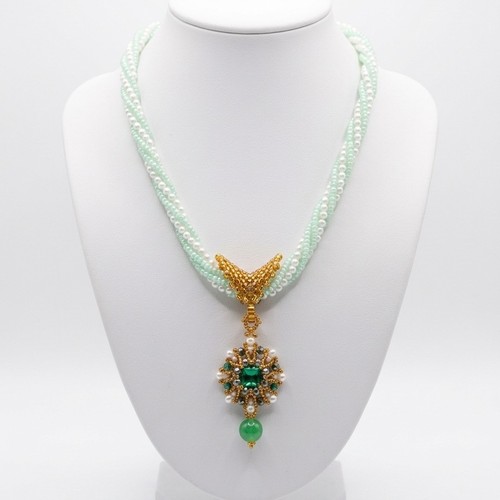 Collana verde perle - collana,