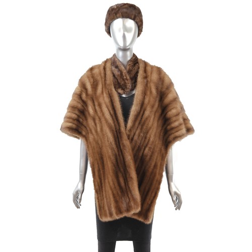 Brown mink stole - mink,