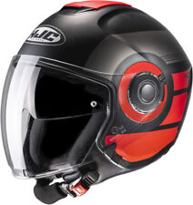 CASCO HELMET MOTO JET HJC I40 SPINA MC1SF NERO ROSSO DOPPIA VISIERA TG XL
