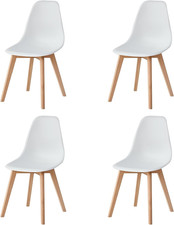 Sedia Da Pranzo in Stile Nordico,Set Di 4 Sedie Con Gambe in Legno Massello, Ada