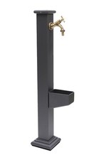 Fontana a colonna in ghisa e acciaio Imperia casa giardino rubinetto 303 brunito