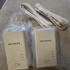 2 adattatori Powerline Netgear PL1000 AV1000 PL1000-100UKS Gigabit + cavi