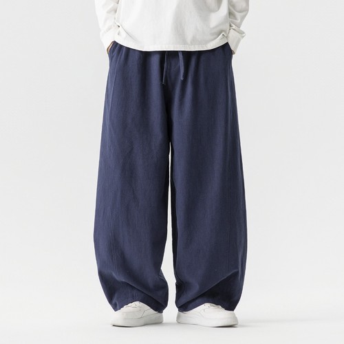 Uomo cotone lino - cotone, pantaloni