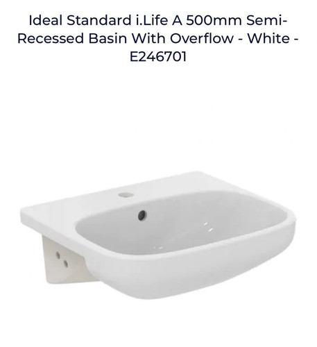 Lavabo semi incasso ideal - lavabo,