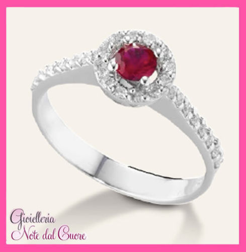 18k white gold ring with - 18k, real