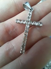 croce in oro bianco 750 con