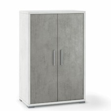 Mobile multiuso Armadio ufficio bianco con 2 ante cemento 110x71x41 cm italia