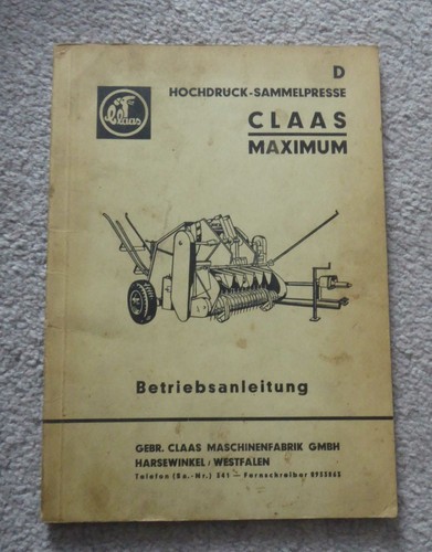 Claas pressa per - balle, manuale