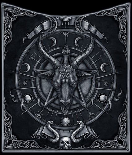 Coperta morbida con baphomet - coperta,