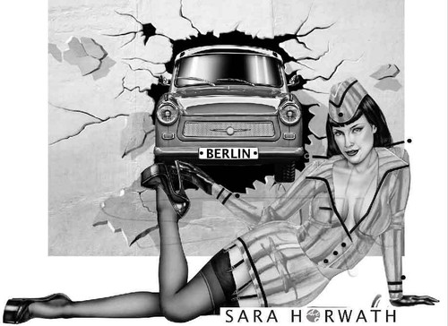 Military girl gdr - car, trabi