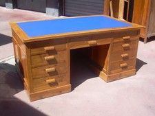 Scrivania Diplomatica Ministeriale anni '30, noce massello italiana desk