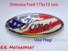 Stemma Fregio Logo 7" FORD 17,5 X 7,0 colore USA FLAG 