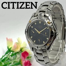 Orologio Uomo Citizen AVER Quartz Calendario Quadrante Nero Testato Stile Vin...