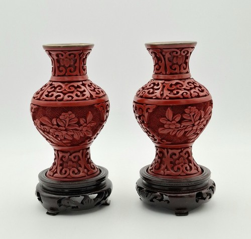 Vasi vintage cinese rosso - vasi,