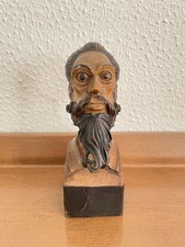 Complemento di arredo scultura testa Don Chisciotte in legno