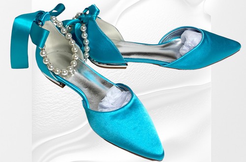 Scarpe sposa acqua raso blu - da,