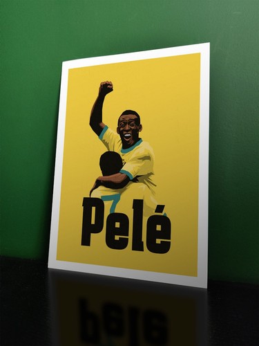 Pelé illustrazione poster - pelé,