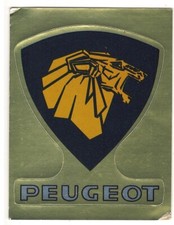 Figurina Serie Panini's Sticker Autocollant Anni 80 Logo Peugeot (Gold)