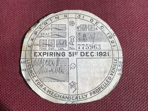 Vintage original tax disc - original,