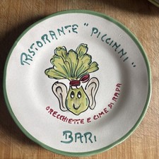 Piatto Buon Ricordo Bari Piccinni Orecchiette 1992 presentazione