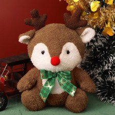 Renna di Natale Peluche Giocattolo con Morbida Pila Corta per Decorazioni Festive e