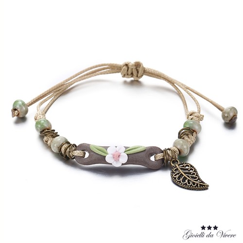 Braccialetto naturale fiore - braccialetto,