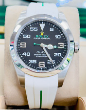 Rolex Air King 116900 Bianco Gomma B Fascia & Ostrica Acciaio 40mm Orologio