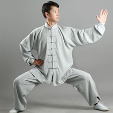 Cinese Kung Fu Tai Chi Suit Cotone Lino Camicia + Pantaloni Wushu Divisa