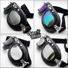 Occhiali Moto Aviatore Vintage Montatura Nera