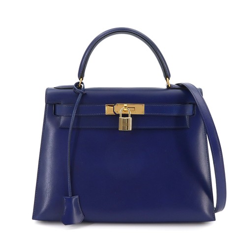 Hermes kelly box carf blue - kelly,