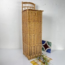 Antica Cesta in Vimini vintage porta pane Baguette cestino shabby portaombrelli
