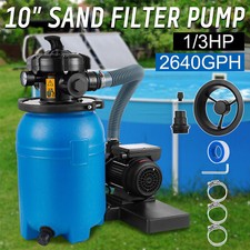 Filtro a sabbia fuori terra 2640GPH 10" 1/3HP pompa piscina intex compatibile