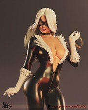 Black Cat, DC Comics, 1/4-1/24, personaggio, non dipinto, stampa 3D, statua, Abe3D, MFW