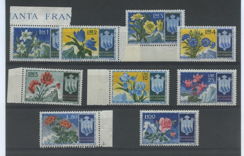 San marino 1953 fiori - fiori, 9v.