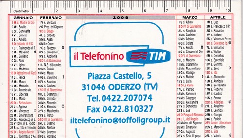 Calendarietto il telefono - -,