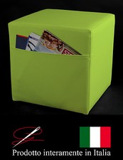 POUFF POUF PUFF CUBO VERDE TASCA PORTARIVISTE MADE IN ITALY IDEA REGALO